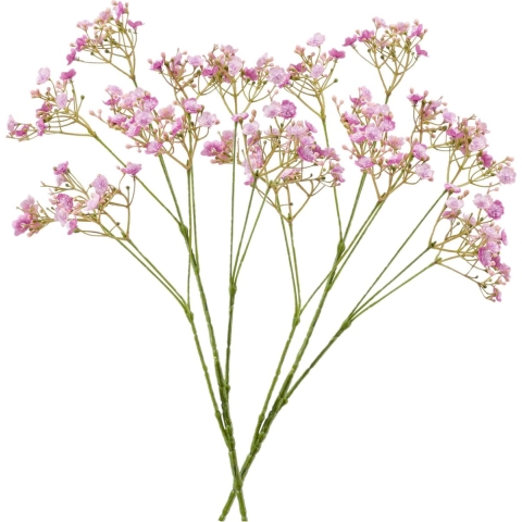 5x stuks kunstbloemen Gipskruid/Gypsophila takken fuchsia roze 68 cm -