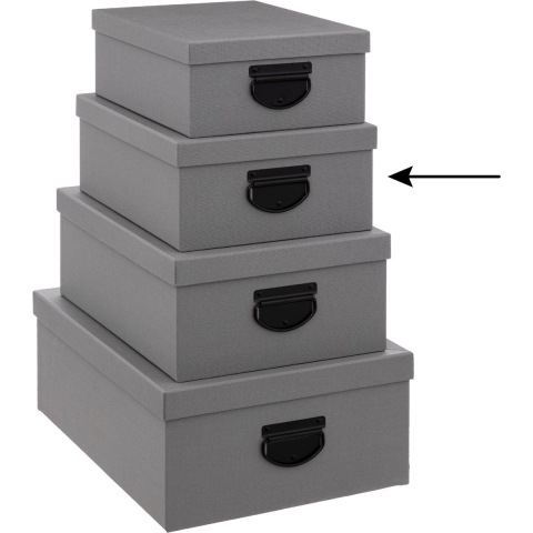 5Five Opbergdoos/box - 6x - donkergrijs - L30 x B24 x H12 cm - Stevig karton - Industrialbox -