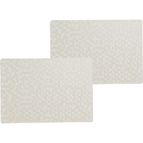 10x stuks stevige luxe Tafel placemats Stones wit 30 x 43 cm -