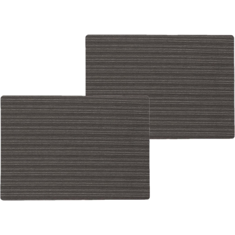 10x stuks stevige luxe Tafel placemats Lines zwart 30 x 43 cm -