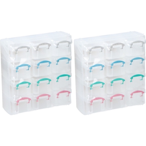 5x Opbergbox/hobby sorteerdoos 12 vaks 20 x 22 cm -