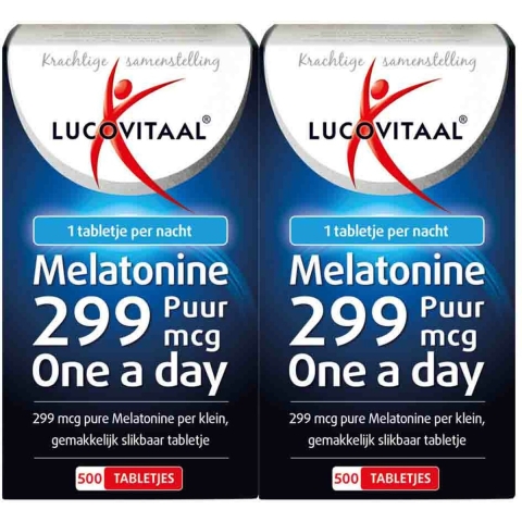 2x Lucovitaal Melatonine Puur 0.299mg 500 tabletten
