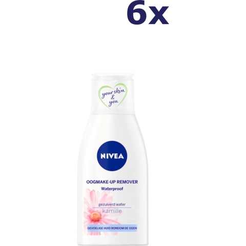 6x Nivea Oogmake-Up Remover Sensitive Kamille Waterproof 125 ml