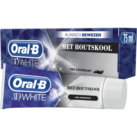 12x Oral-B Tandpasta 3D White Houtskool 75 ml