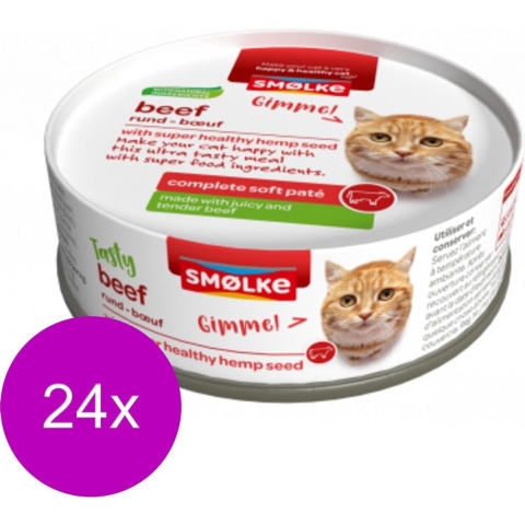 24x Smolke Kattenvoer Soft Paté Rund 80 gr