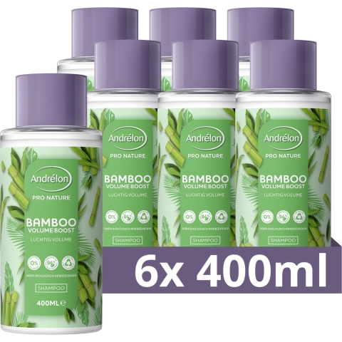 6x Andrelon Shampoo Bamboo Volume Boost 400 ml