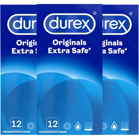 3x Durex Condooms Extra Safe 12 stuks