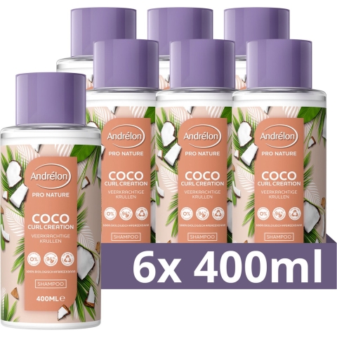 6x Andrelon Shampoo Coco Curl Creation 400 ml