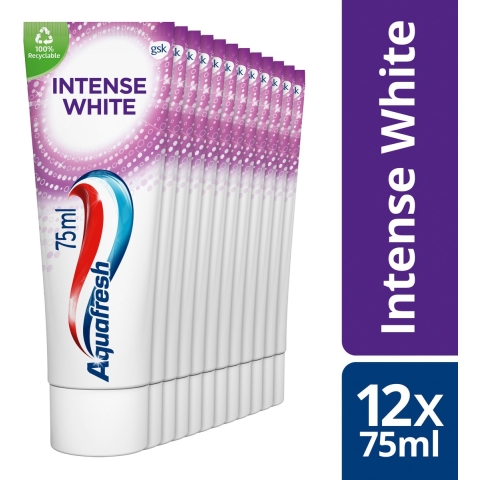 12x Aquafresh Tandpasta Intense White 75 ml