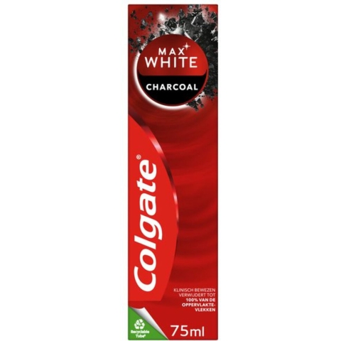 6x Colgate Tanpasta Max White Active Charcoal 75 ml