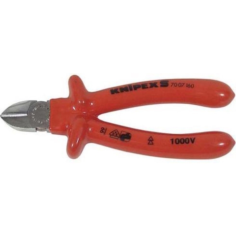 Knipex Zijsnijtang verchroomd dompelisolatie, VDE-getest 180 mm - 7007180