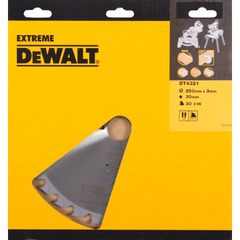 DeWalt Accessoires Cirkelzaagblad 250x30x30t, wisseltand, positief 10°, kerf 3,0mm - DT4321-QZ