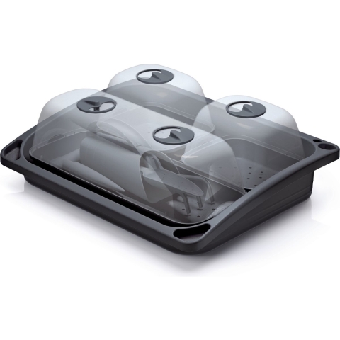 Kweekbak/kweekkast starter set antraciet grijs met gereedschap 14-delig -