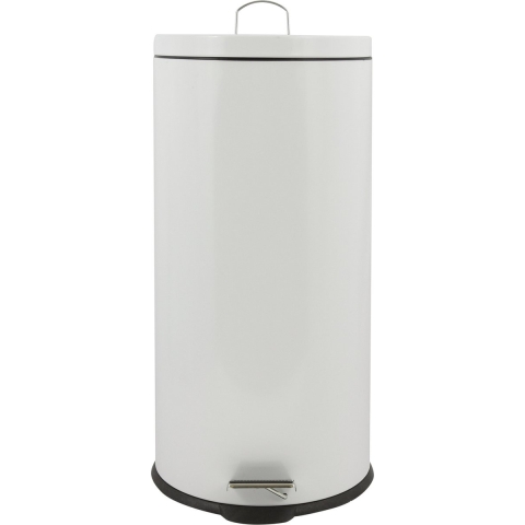 Prullenbak/pedaalemmer - metaal - wit - 30 liter - 29 x 63 cm -