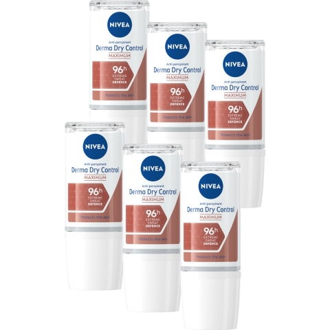 6x Nivea Anti- Transpirant Roller Derma Dry Control 50 ml
