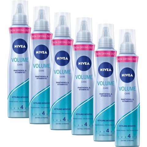6x Nivea Haarmousse Volume Care 150 ml