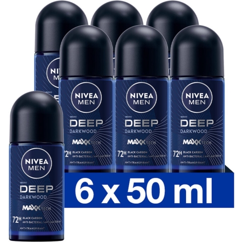 6x Nivea Men Deodorant Roller Deep 50 ml