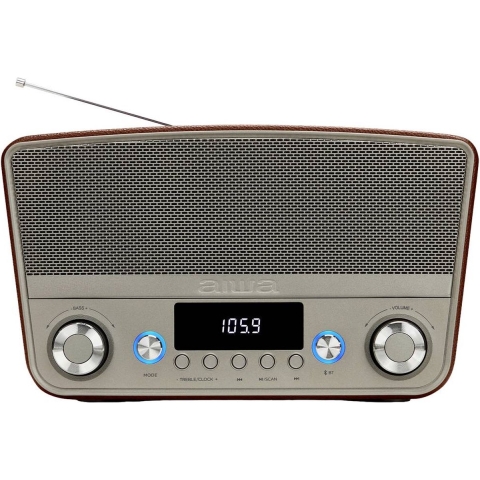 Aiwa BSTU-750BR Radio VHF (FM) AUX, Bluetooth, USB Rood