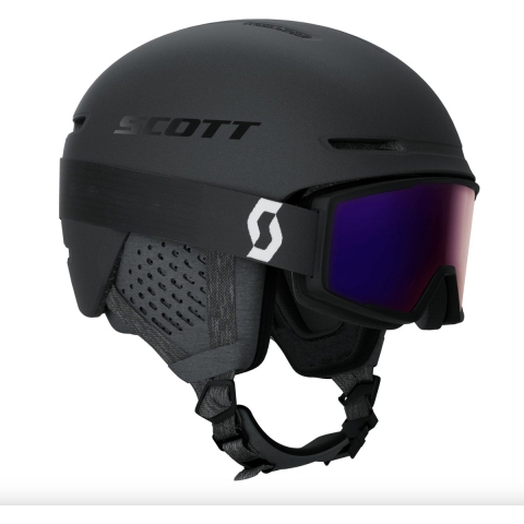 Scott Track + Factor Pro skihelm + skibril set zwart, 51-55 cm