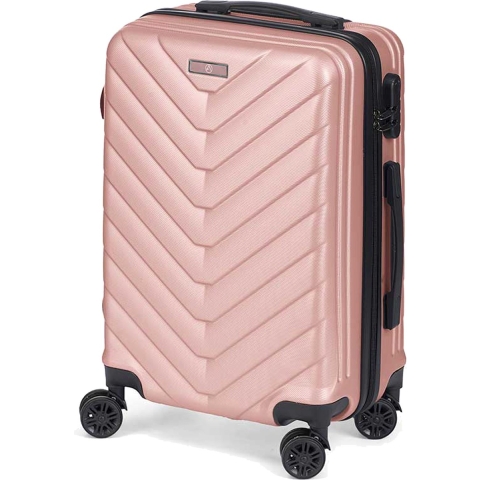 Cabine handbagage reis trolley koffer - zwenkwielen - 57 x 38 x 23 cm - 48 liter - roze -