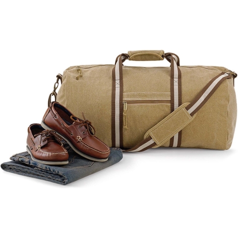 Canvas weekendtas/reistas - lichtbruin - 45 liter - Vintage reistas - Tassen voor volwassenen -