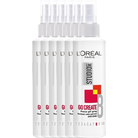 6x L'Oréal Studio Line Go Create Precise Gel Spray 150 ml