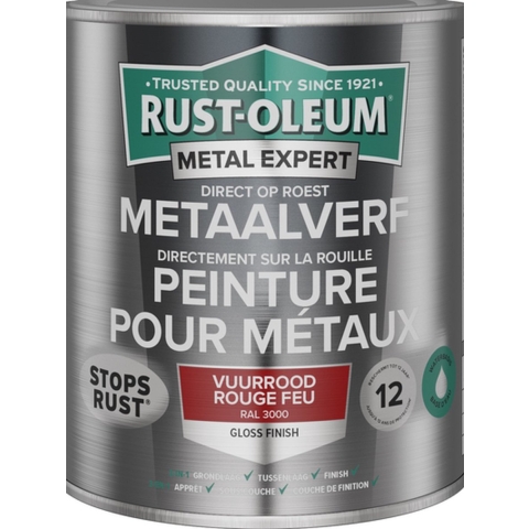 Rust-Oleum MetalExpert Watergedragen - RAL 3000 Vuurrood - 0,75L