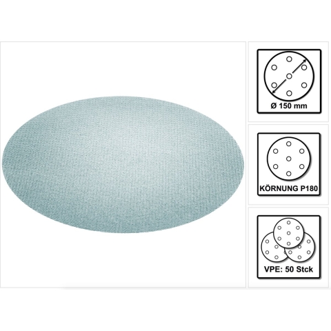 Festool Accessoires Netschuurmateriaal STF D150 P180 GR NET/50 Granat Net - 203307