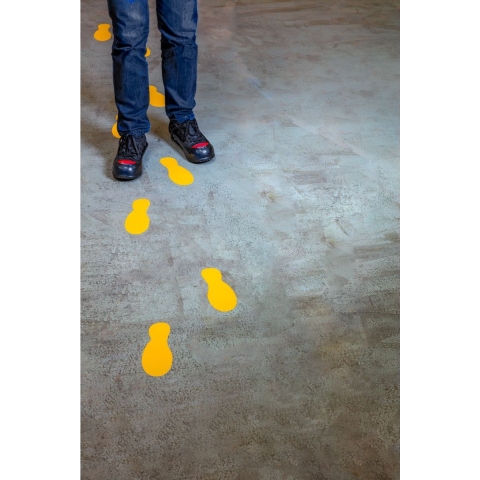 Durable Markering opstellingsplaats | vorm voetafdruk | zelfklevend signaalgeel | 5 paar - 172704 172704