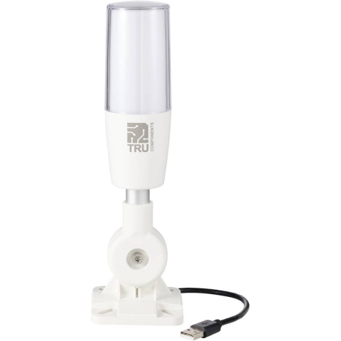 TRU COMPONENTS TC-ONN-M4T-USB Signaalzuil met sirene LED Rood, Geel, Groen, Blauw, Wit, Cyaan, Magenta 1 stuk(s)