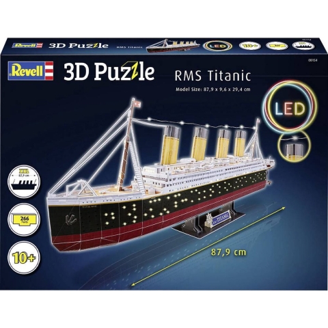 Revell 00154 RV 3D-Puzzle RMS Titanic - LED Edition Aantal puzzelstukjes: 266