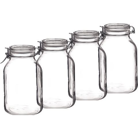Set van 4x stuks weckpotten/inmaakpotten 3 liter met beugelsluiting -