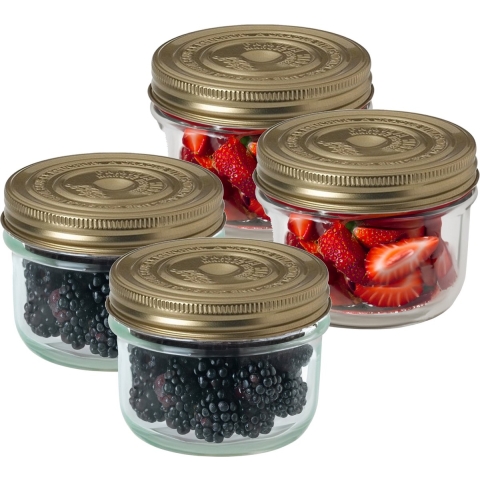 Set van 12x stuks weckpotten/inmaakpotten met schroefdeksel 350 ml -