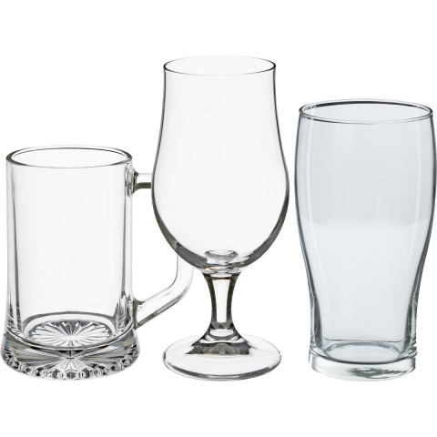 Bierglazen set - pint glazen/bierpullen/bierglazen op voet - 12x stuks - glas -