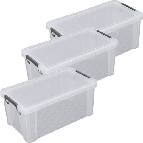 Allstore Opbergbox - 3x stuks - 7,5 liter - Transparant - 25 x 19 x 16 cm -