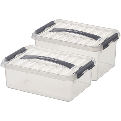 Opberg boxen set van 6x stuks in 4 en 6 Liter kunststof met deksel -