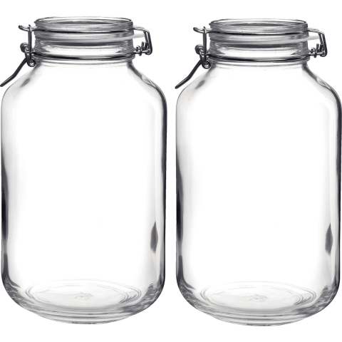 Set van 3x stuks weckpotten/inmaakpotten 4 liter met beugelsluiting -