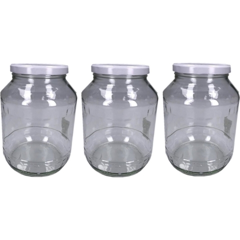 Set van 8x stuks weckpotten/inmaakpotten met schroefdeksel 1700 ml -