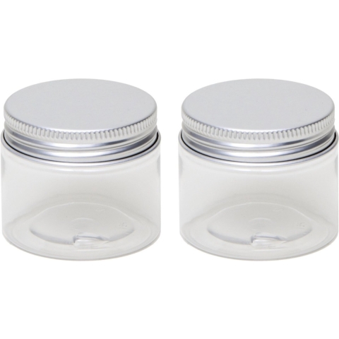 20x stuks kunststof mini weckpot/inmaakpot 50 ml met schroefdeksel -