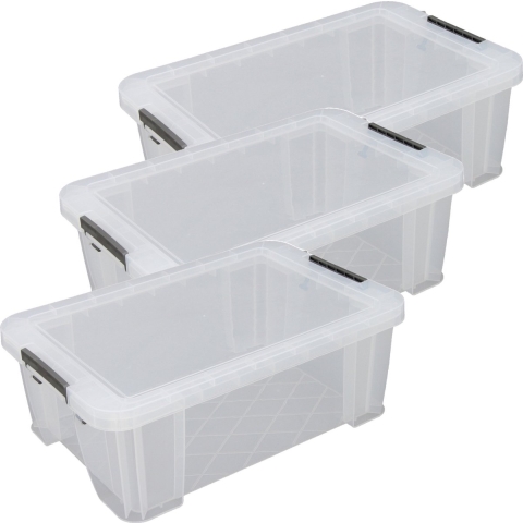 Allstore Opbergbox 15 liter transparant 3x stuks kunststof 47 x 30 x 17 cm -