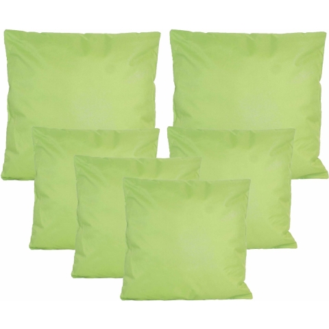 Bank/tuin kussens set - binnen/buiten - 6x stuks - groen - In 2 formaten -