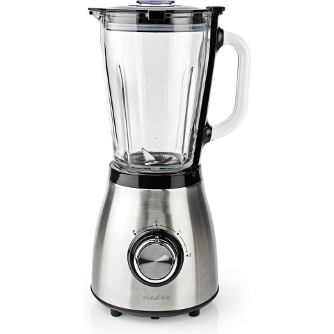 Nedis Blender | 800 W | 1.5 l | Glas | 2-Snelheden | Zilver / Zwart - KABL350CAL