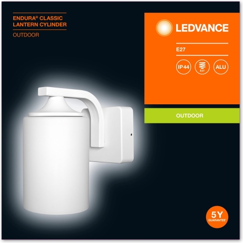 LEDVANCE ENDURA CLASSIC LANTERN CYL E27 WT LEDV 4058075392649 Wandlamp LED E27 Wit