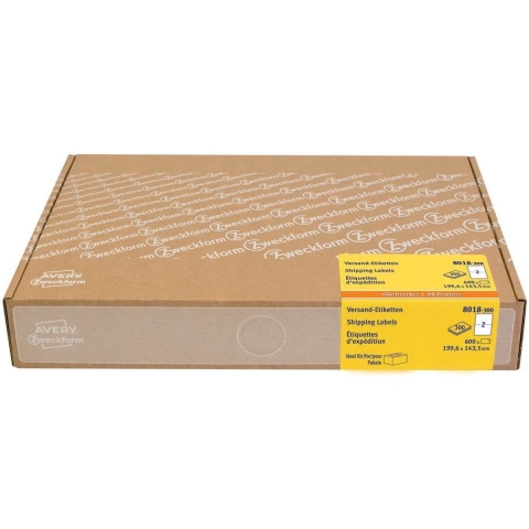 Avery-Zweckform 8018-300 Adresetiketten 199.6 x 143 mm Papier Wit 600 stuk(s) Permanent hechtend Inkjet, Laser (zwart/wit), Laser (kleur), Kopiëren