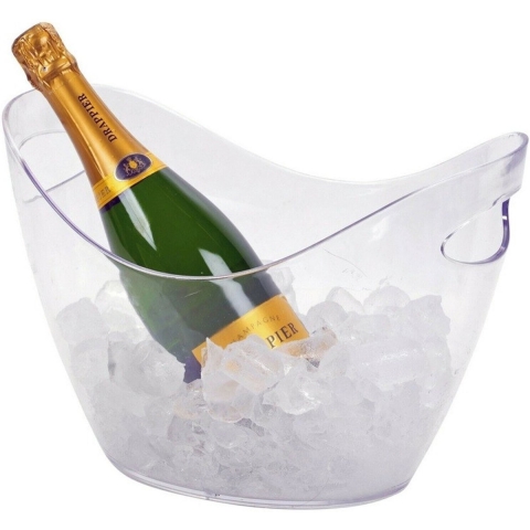 Ijsemmers - set van 3x stuks - transparant - D35 cm - 3 liter - koelemmers -