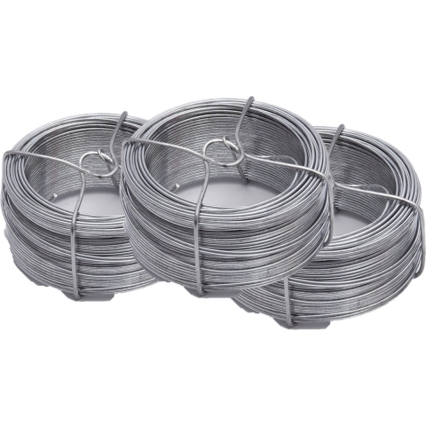 Rolletje ijzerdraad / binddraad - 6x stuks - staal verzinkt - 0,7 mm x 100 meter -