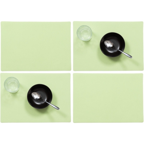Wicotex luxe Placemats Plain - Set van 10x stuks - mintgroen - 43 x 30 cm - Met anti slip laag - Tef -