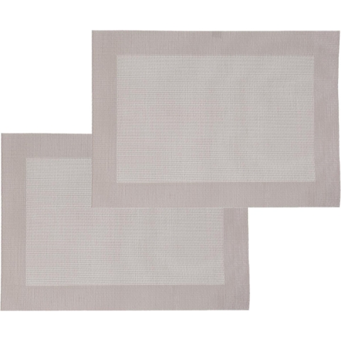 Secret de Gourmet diner placemat Texaline - Set van 12x stuks - beige - 50 x 35 cm - Onderleggers -