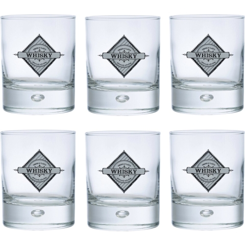 Whisky tumbler glazen - 12x - Disco serie - transparant - 290 ml -
