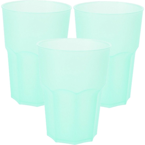 Drinkbekers - 24x stuks - onbreekbaar kunststof - mintgroen - 480 ml -